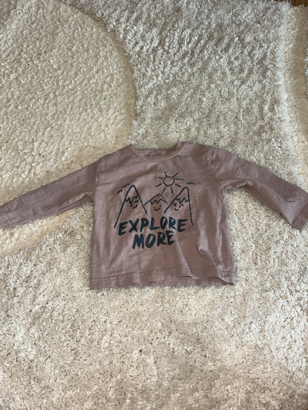 Baby Long-Sleeve 'Explore More' Graphic Tee - Dusty Mauve